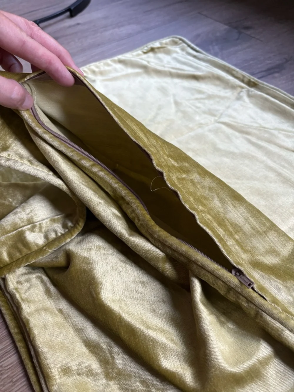Set of 2 Luxury Velvet Lumbar Pillow Covers 18x40 Chartreuse Gold Designer